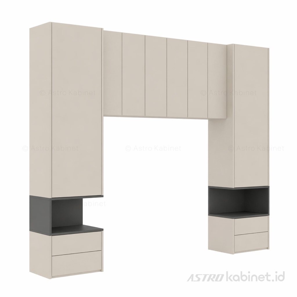 ESPRIT Lemari kepala ranjang dengan nakas, 300x240 cm