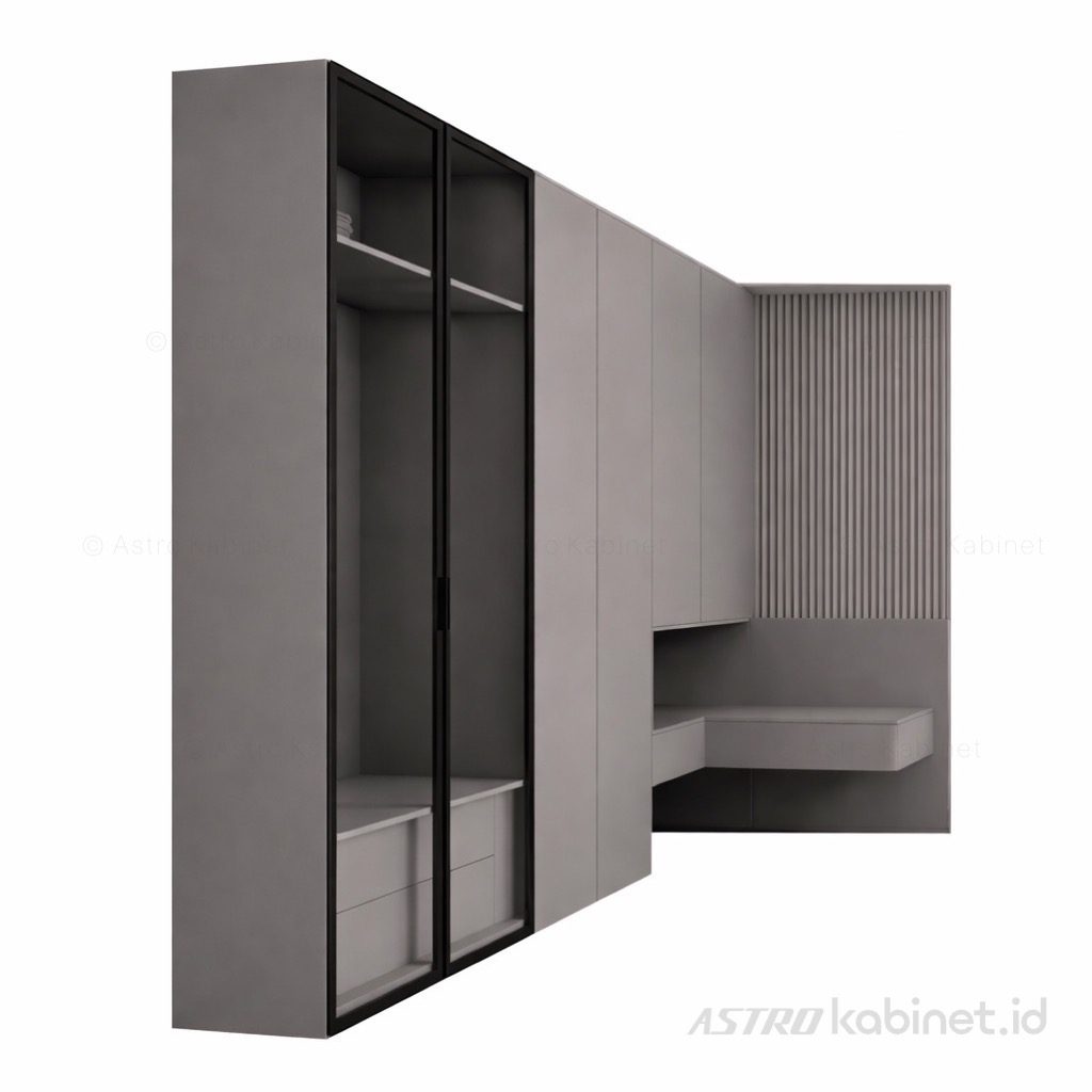 LATO Lemari kombinasi nakas, bentuk L 240x120 cm