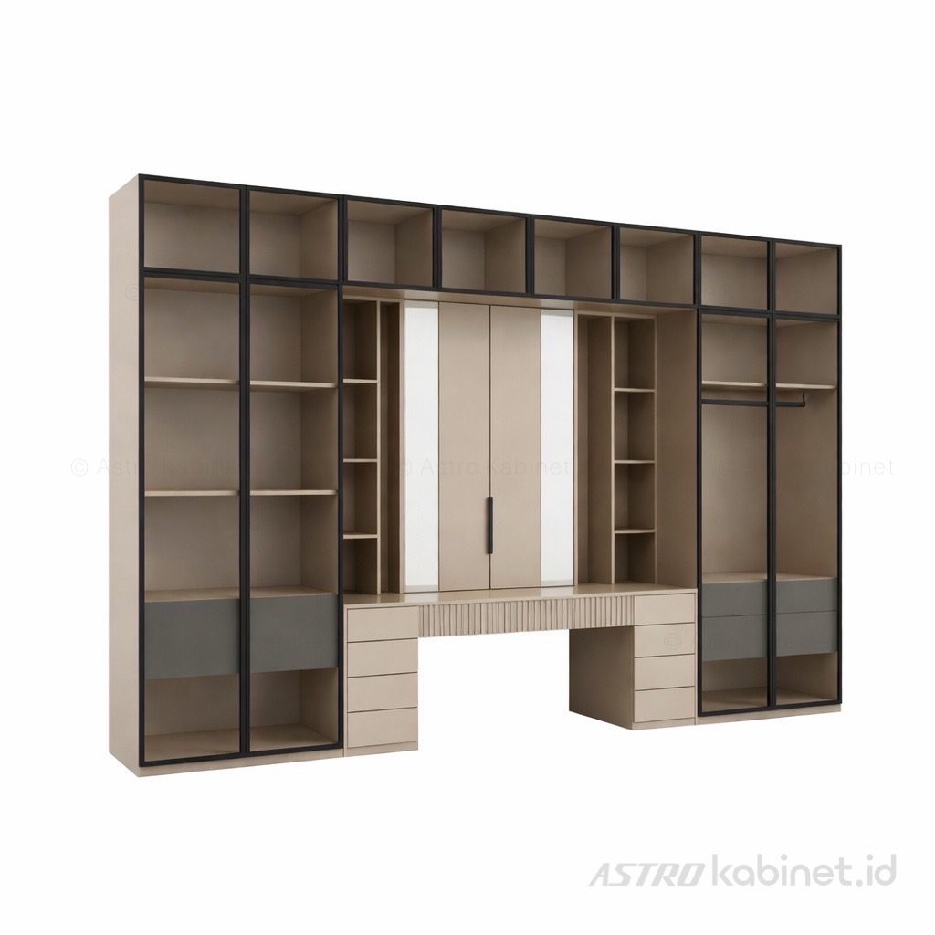 BAUHAUS Lemari kaca kombinasi meja rias, 500x280cm