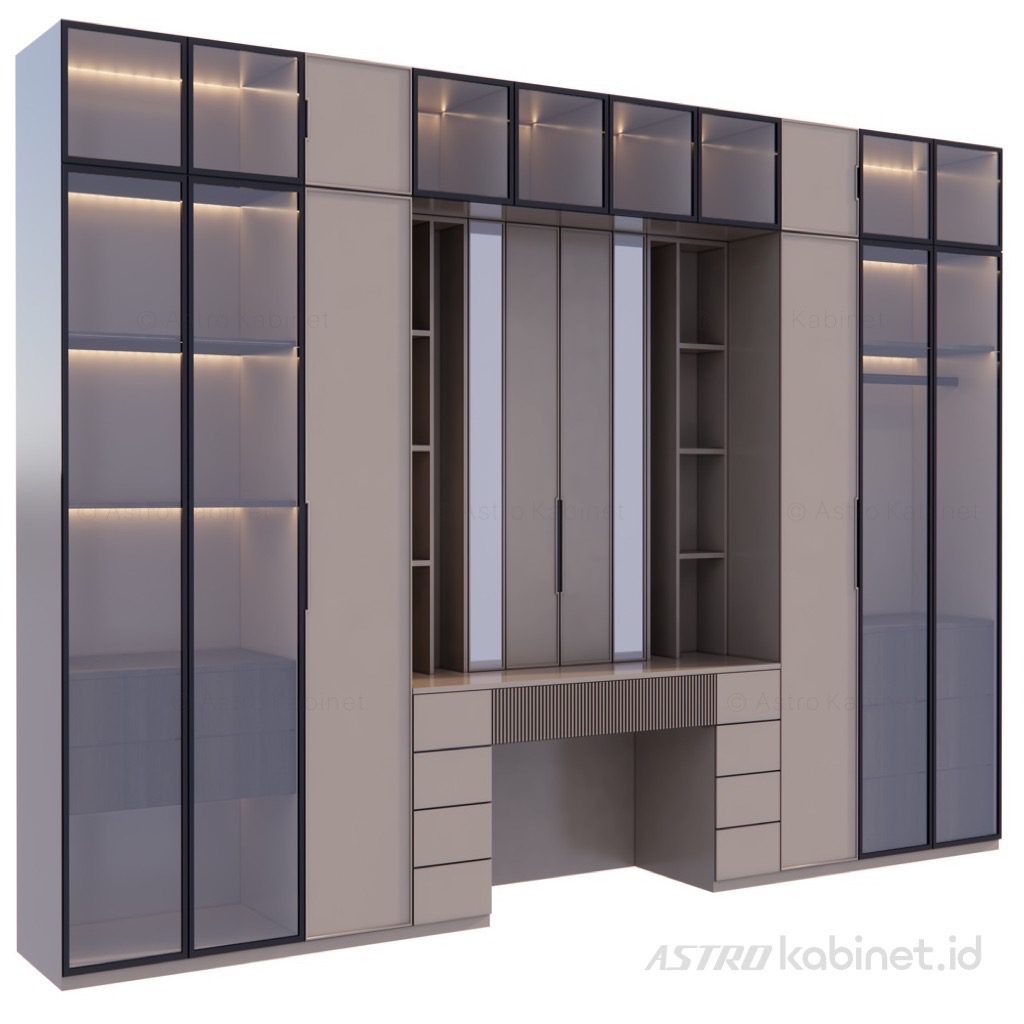 BAUHAUS Lemari kaca kombinasi meja rias, 500x280cm