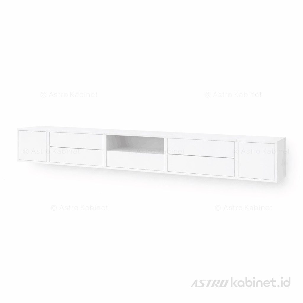 EDO meja tv dengan pintu dan laci, 280x35x35 cm