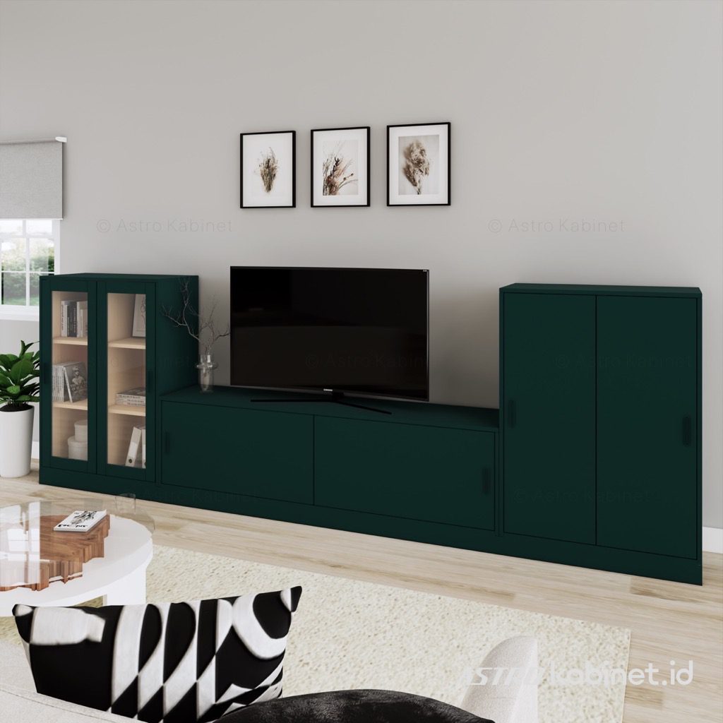 TUMI Tv Furniture with sliding doors 339x37x116 Green